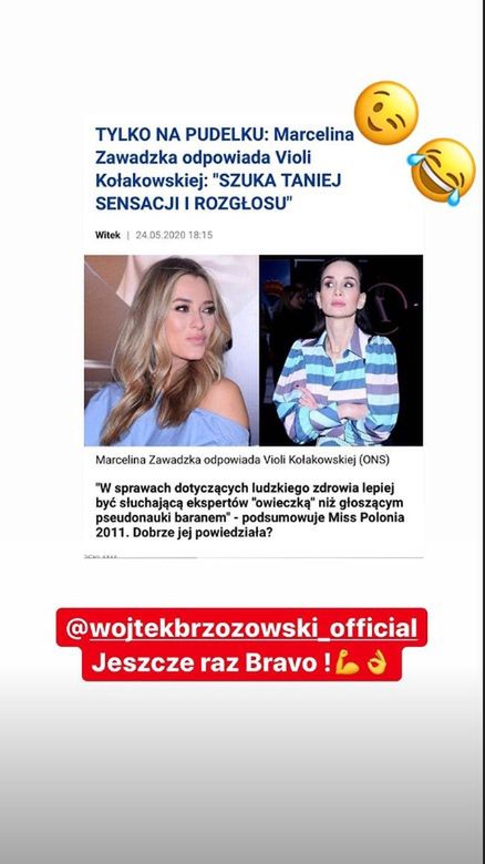 Viola Kołakowska odpowiada Marcelinie Zawadzkiej