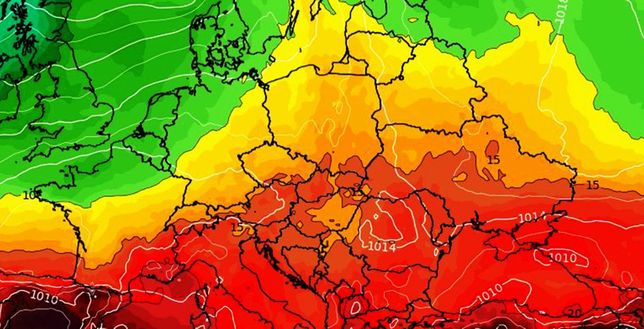 Pogoda. Koniec tygodnia cieplejszy, ale z większym ryzykiem burz (wxcharts.com/twitter,com/screen)