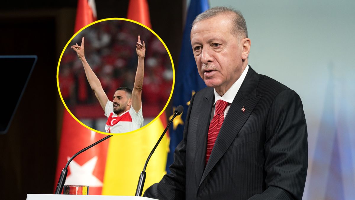 Zdjęcie okładkowe artykułu: Getty Images / Diego Radames / Oguz Yeter / Na zdjęciu: Recep Erdogan / małe zdjęcie: gest Meriha Demirala