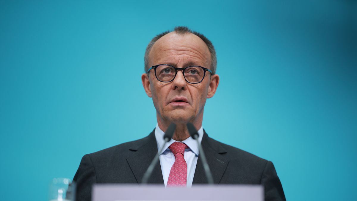German Chancellor Friedrich Merz speaks during a press conference following a CDU party executive committee meeting in Berlin, Germany, 09 March 2026. The committee meeting was held after regional state elections in Baden-Wuerttemberg that took place on 08 March 2026. EPA/CLEMENS BILAN Dostawca: PAP/EPA.