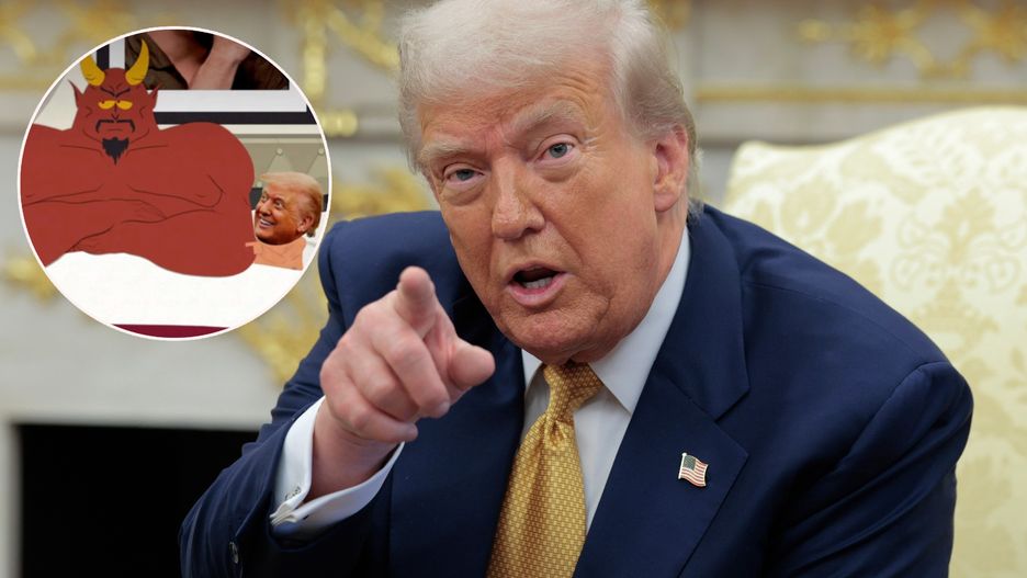 Donald Trump w scenie z szatanem