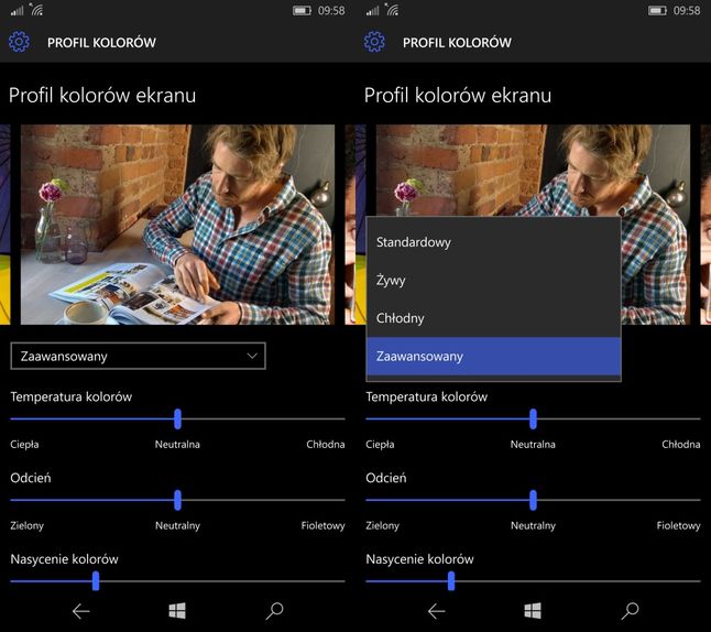 Zarządzanie profilami ekranu w Windows 10 Mobile