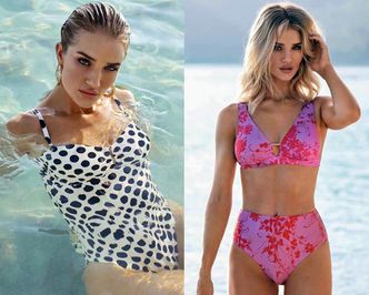 Seksowna Rosie Huntington-Whiteley tarza się po plaży w kampanii strojów kąpielowych