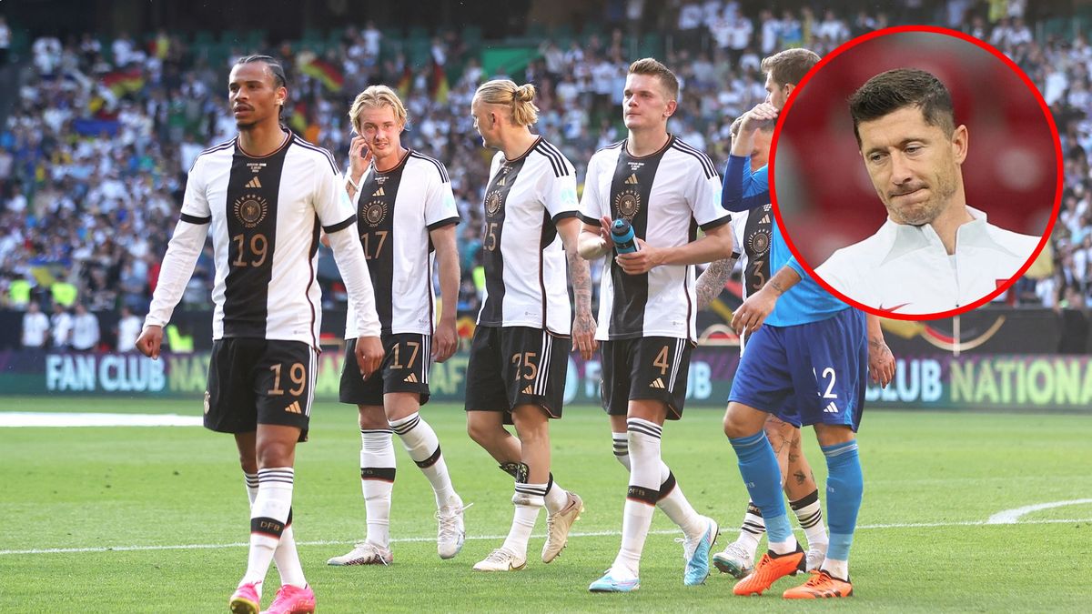 Getty Images / Maja Hitij/PAP/Leszek Szymański / Na zdjęciu: reprezentanci Niemiec i Robert Lewandowski (w kółku)