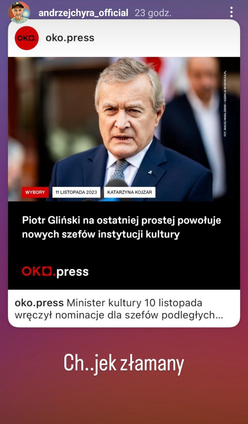 Chyra mocno o Glińskim