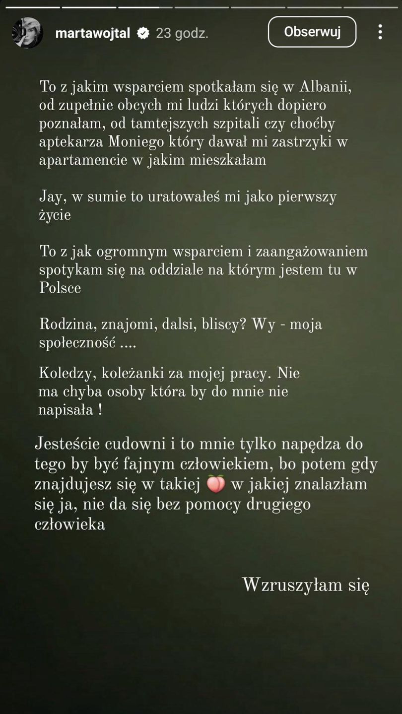 Wojtal opublikowała szczery wpis