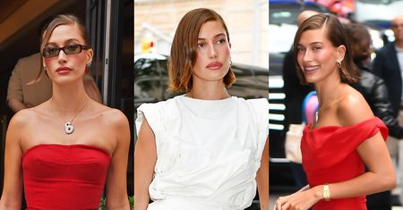 Hailey Bieber prezentuje TRZY stylizacje jednego dnia. Towarzyszył jej Justin z posępną miną (ZDJĘCIA)