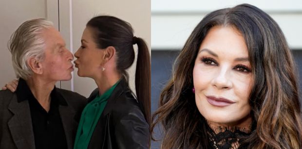 Catherine Zeta-Jones prezentuje całuśne zdjęcie ze starszym aż o ĆWIERĆ WIEKU mężem. Słodka z nich para? (FOTO)