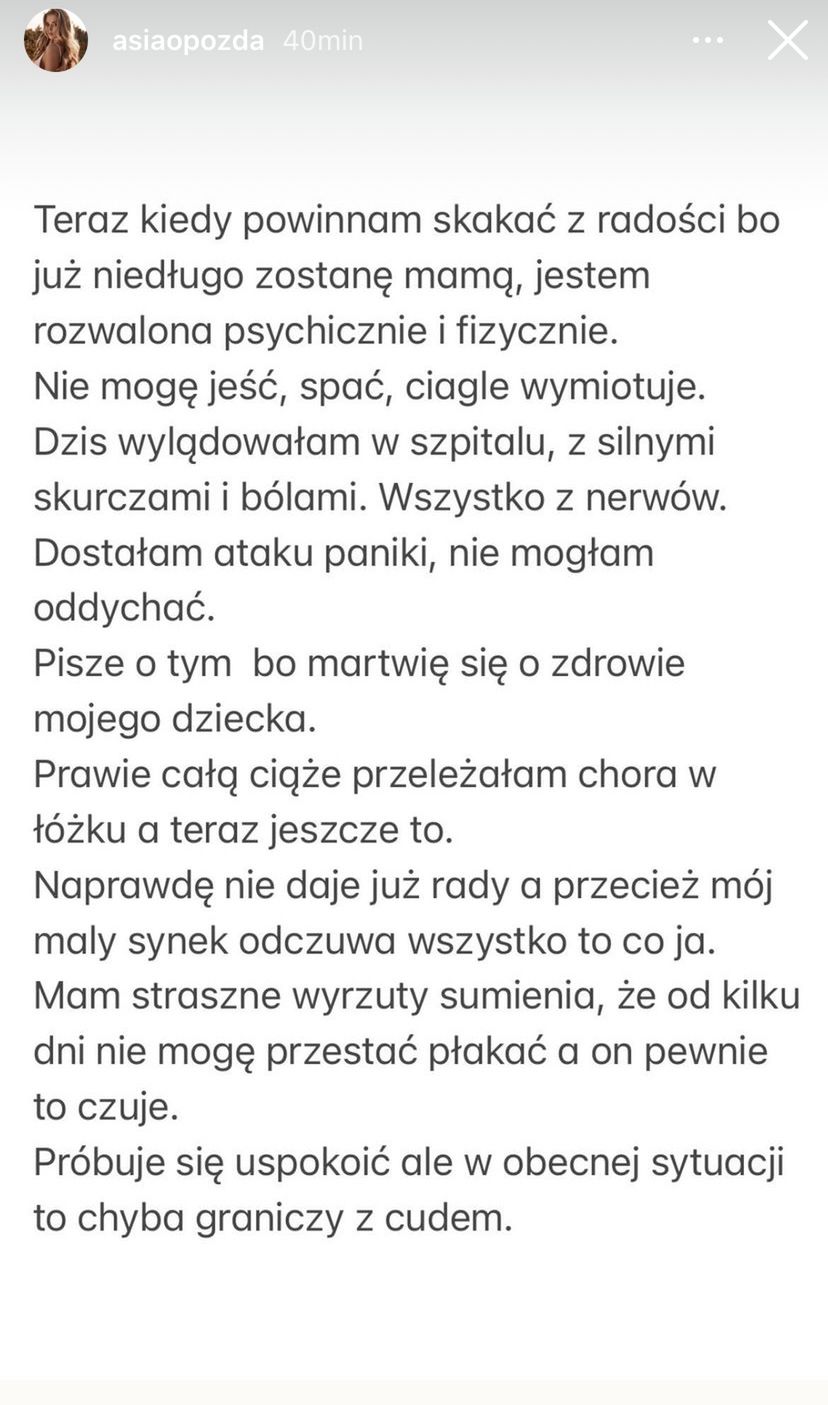 Joanna Opozda trafiła do szpitala - oświadczenie