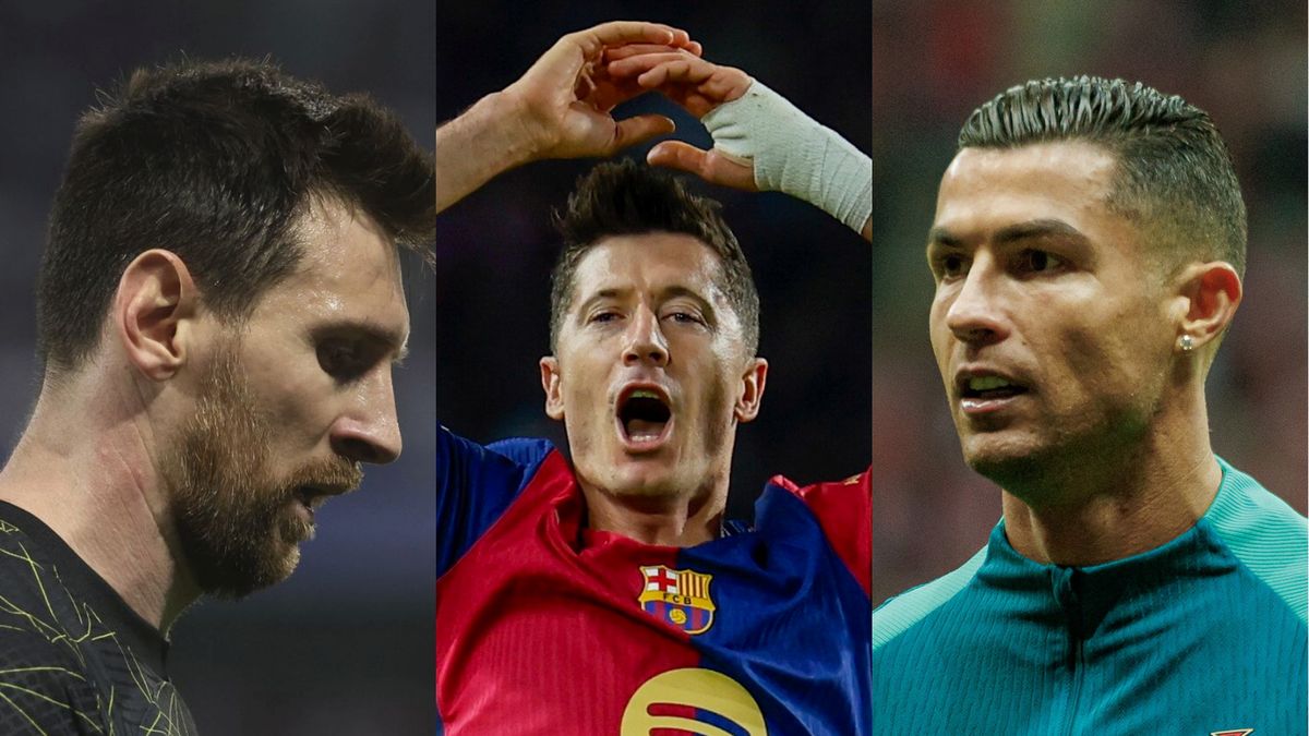 Twitter / Jean Catuffe/PAP/EPA/Alberto Estevez/WP SportoweFakty/Kuba Duda / Na zdjęciu: Lionel Messi, Robert Lewandowski i Cristiano Ronaldo