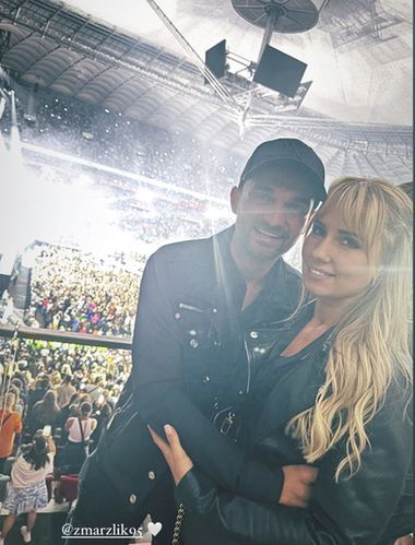 Bartosz Zmarzlik z żoną podczas koncertu Beyonce