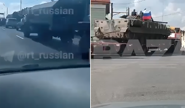 Nowe nagrania z Rosji. "Ponad tysiąc sztuk sprzętu"