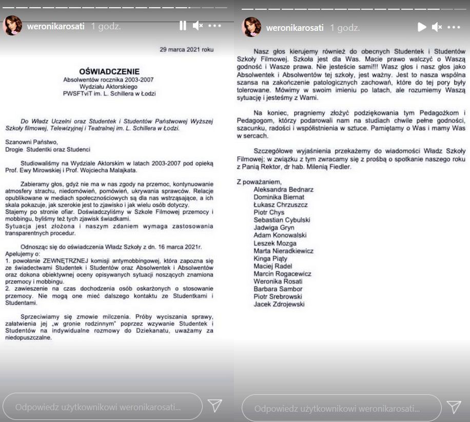 Studenci i absolwenci filmówki piszą list otwarty do władz uczelni