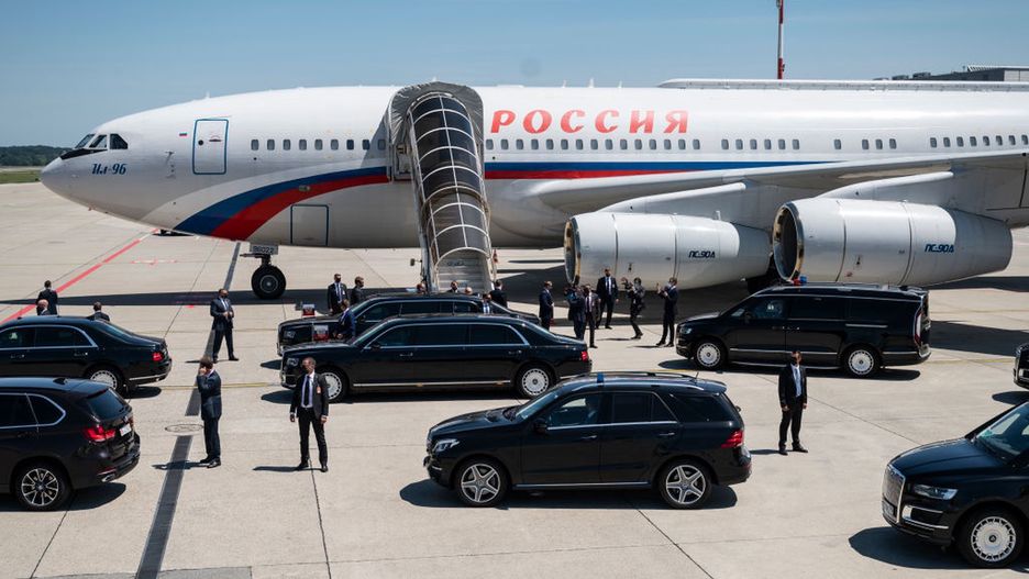 US-Russia Summit 2021 In Geneva
GENEVA, SWITZERLAND - JUNE 16: Russia's President Vladimir Putin disembarks from his Iljuschin Il-96 airplane at Geneva Airport Cointrin for the U.S.-Russia summit at Villa La Grange on June 16, 2021 in Geneva, Switzerland. (Photo by Alessandro della Valle - Pool/Keystone via Getty Images)
Pool
