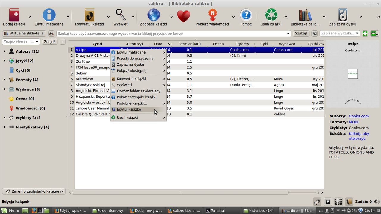 Edytuj ebook'a z Calibre