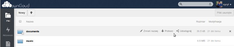  ownCloud - Twoja własna "chmurka" cz. 2 Pliki - udostępnianie, wersjonowanie i synchronizacja