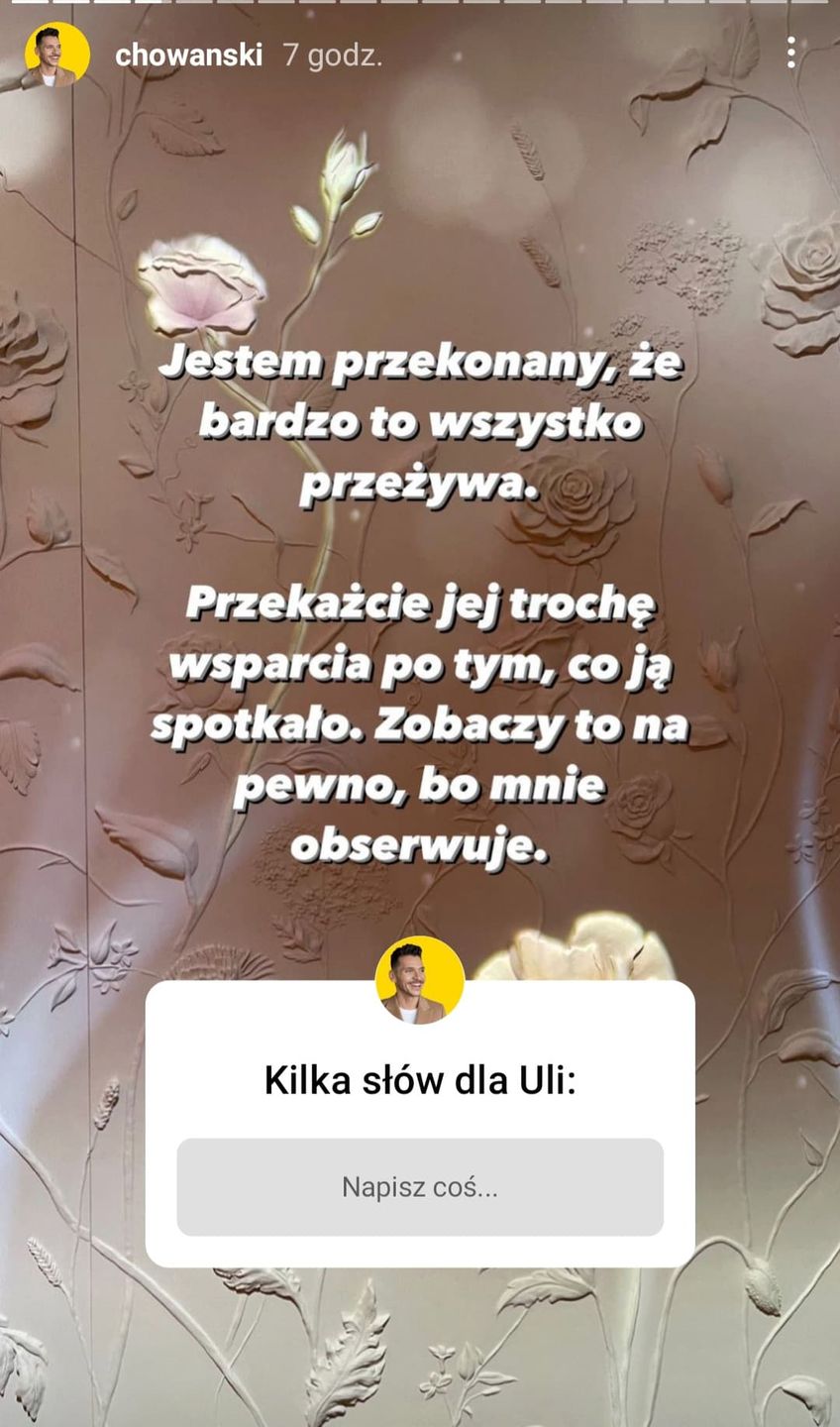Adam Chowański - relacja na Instagramie ws. programu TVP