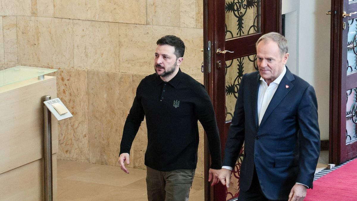 Wo?odymyr Ze?enski z wizyt? w Polsce
Fot. Anita Walczewska/East News, Warszawa, 15.01.2025. Prezydent Ukrainy Wolodymyr Zelenski (L) z wizyta w Polsce. Spotkanie z premierem Donaldem Tuskiem (P) w KPRM.
Anita Walczewska