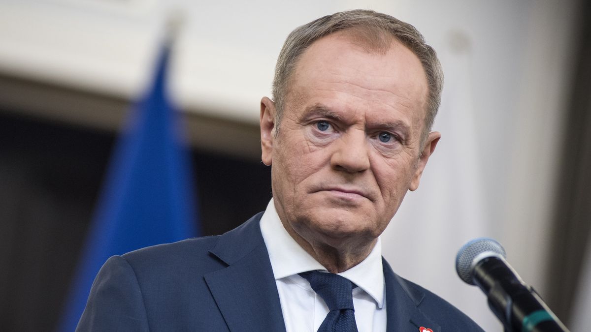 WARSAW, POLAND - 2023/11/10: Donald Tusk, leader of the Civic Platform and former prime minister, speaks during a press conference in the Parliament. The leaders of Polish opposition parties have signed a coalition agreement that lays out a road map for governing the nation over the next four years. The parties collectively won a majority of votes in last month's parliamentary election. Their candidate to be the next prime minister is Donald Tusk, a former prime minister who leads the largest of the opposition parties, the centrist Civic Platform. Tusk said the parties worked to seal their agreement a day before the Independence Day holiday, adding that, "We wanted to show that we are ready to take responsibility for our homeland." He said the agreement would offer a set of "signposts and recommendations" for the government he plans to lead. (Photo by Attila Husejnow/SOPA Images/LightRocket via Getty Images)