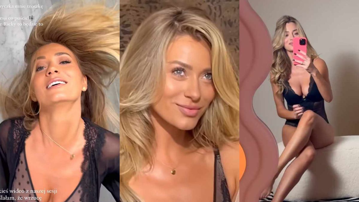 Marcelina Zawadzka pręży ciało i zarzuca bujnym włosem
