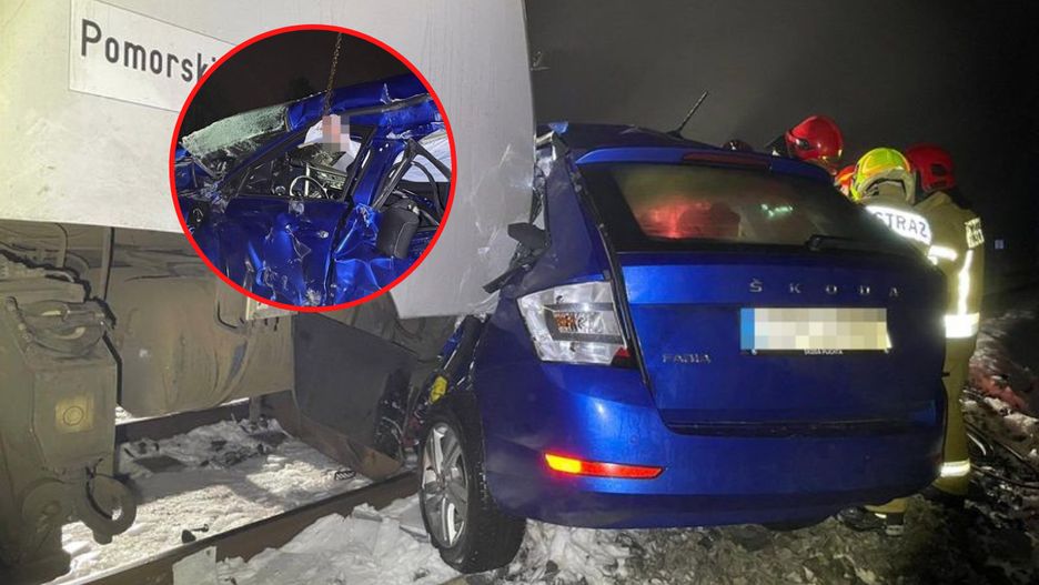 Wypadek na przejeździe kolejowym w Mezowie