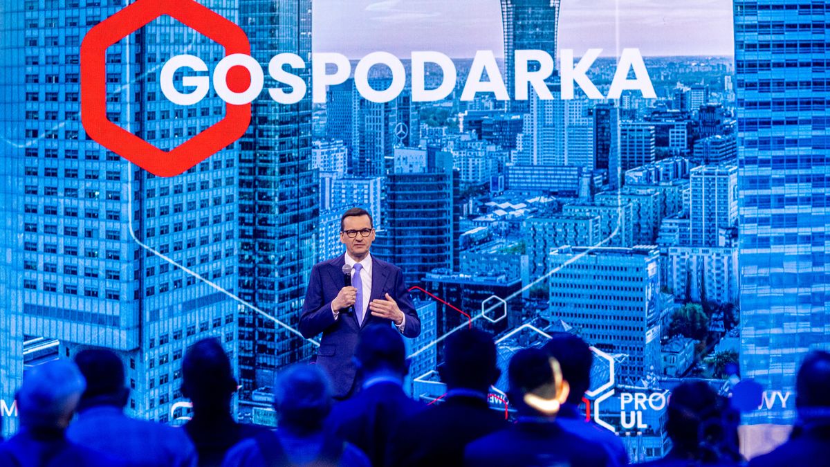 Mateusz Morawiecki Prime Minister of Poland during program convention party Law and Justice in Warsaw, Poland, on May 13, 2023
NO SALES POLAND (Photo by Andrzej Iwanczuk/NurPhoto via Getty Images)