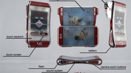 Opływowy telefon z dwoma ekranami 1