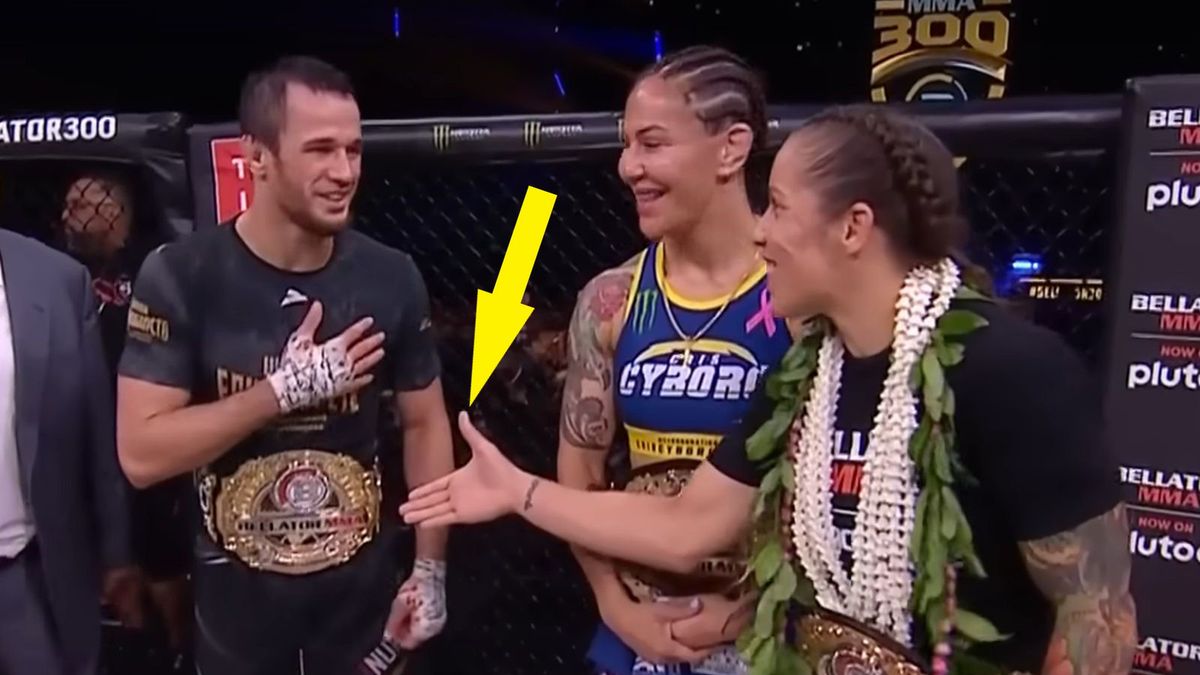 Na zdjęciu od lewej: Usman Nurmagomiedow, Cris Cyborg i Liz Carmouche