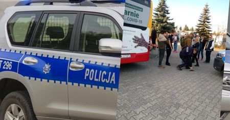 Antyszczepionkowcy zakłócali szczepienia. Przed cmentarzem interweniowała policja