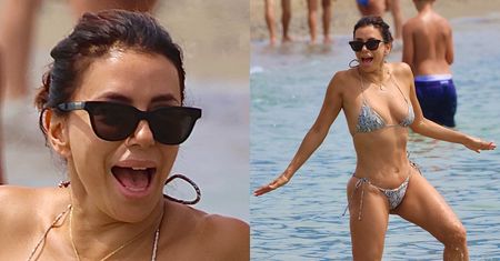 51-letnia Eva Longoria w wężowym BIKINI dokazuje na plaży w Marbelli. Czas się dla niej zatrzymał? (FOTO)