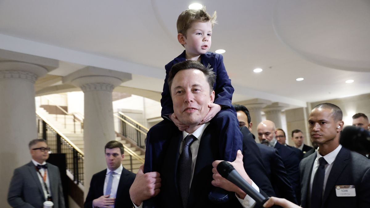 Elon Musk z synem w Kongresie, 5 grudnia