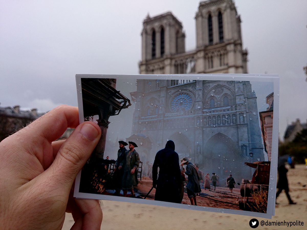 Francuska rewolucja, gra komputerowa i współczesny Paryż połączone na zdjęciach
