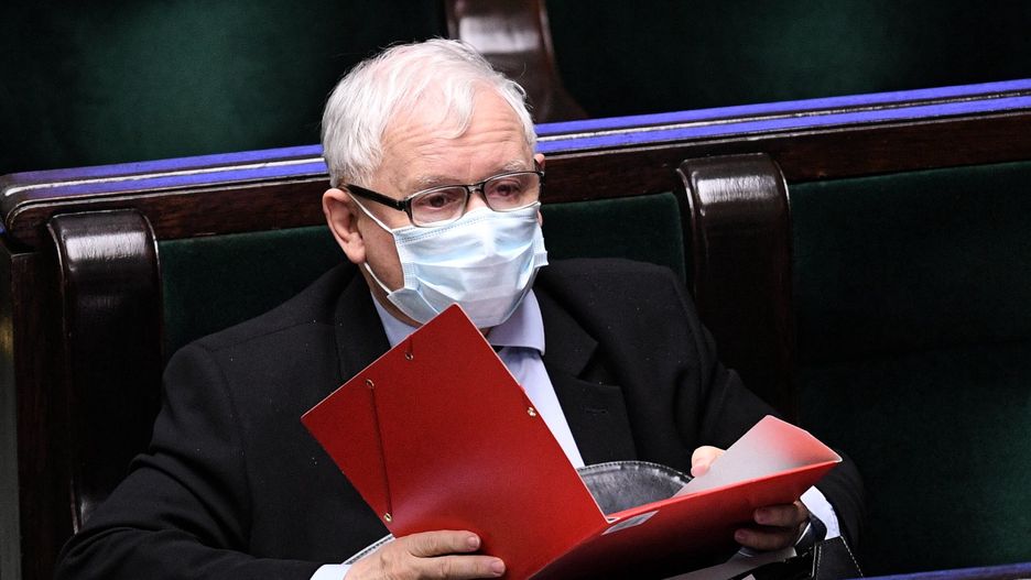 Warszawa, 12.05.2020. Prezes PiS Jarosław Kaczyński na sali obrad Sejmu.