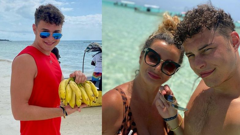 Adam Zdrójkowski z mamą na Zanzibarze