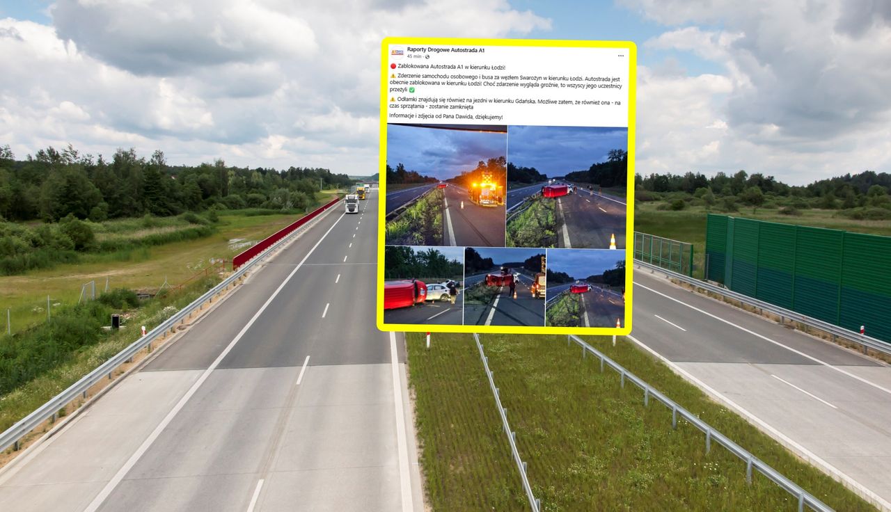 A1 zablokowana. Dramatyczny widok o poranku