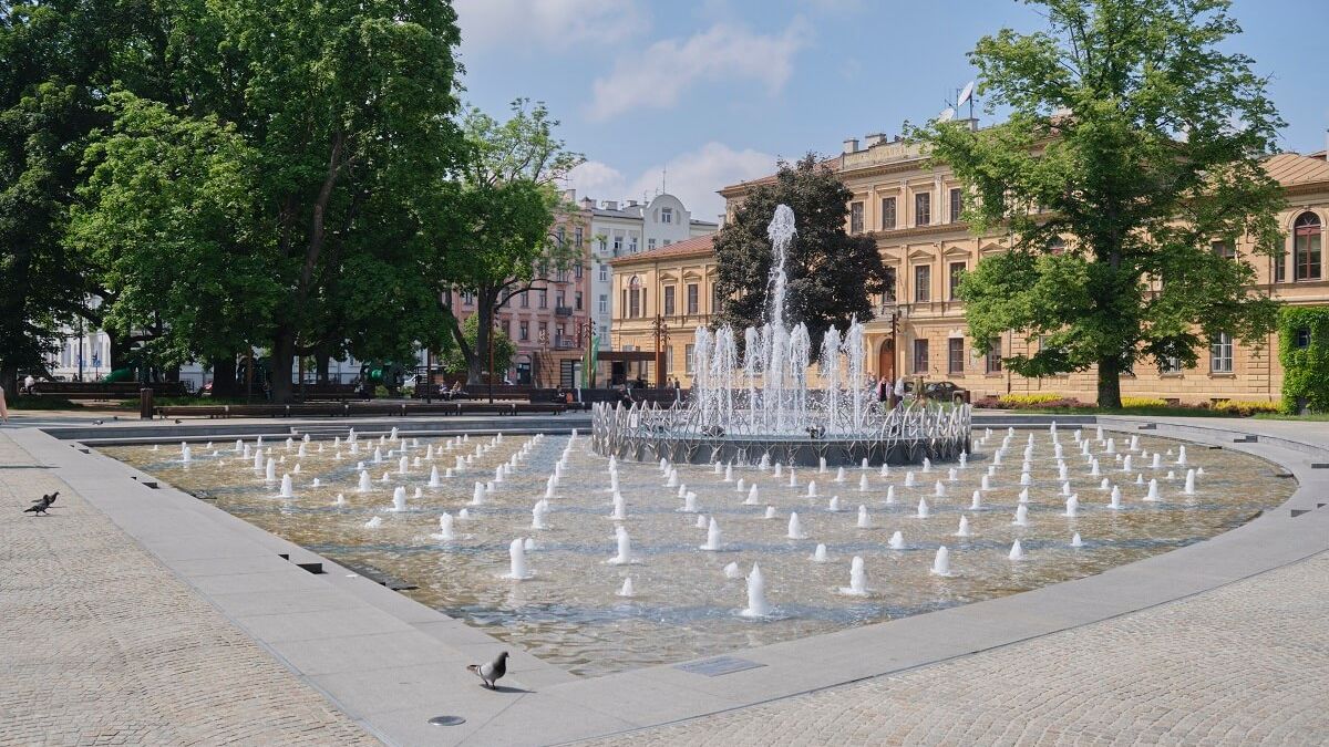 Fontanna multimedialna w Lublinie na Placu Litewskim