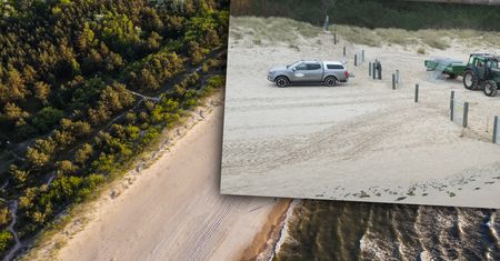 Płot na plaży w Świnoujściu. Postawili go Niemcy
