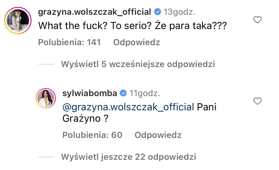 Grażyna Wolszczak reaguje na debiut Sylwii Bomby i Grzegorza Collinsa jako pary: "CO DO KU*WY? To serio?"