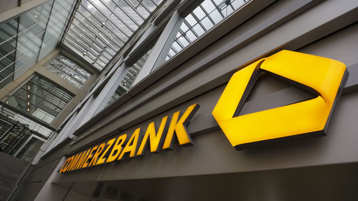 A Commerzbank AG logo sits on display inside the bank's headquarters in Frankfurt, Germany, on Thursday, Feb. 13, 2020. Commerzbank plans further cost cuts after reporting that last year ended with rising revenue and stronger capital buffers, giving Chief Executive Officer Martin Zielke more breathing room to get his turnaround on track. Photographer: Alex Kraus/Bloomberg via Getty Images