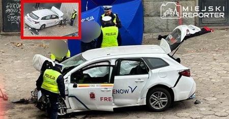 Śmiertelny wypadek w Warszawie. Kierowca wjechał w wiadukt