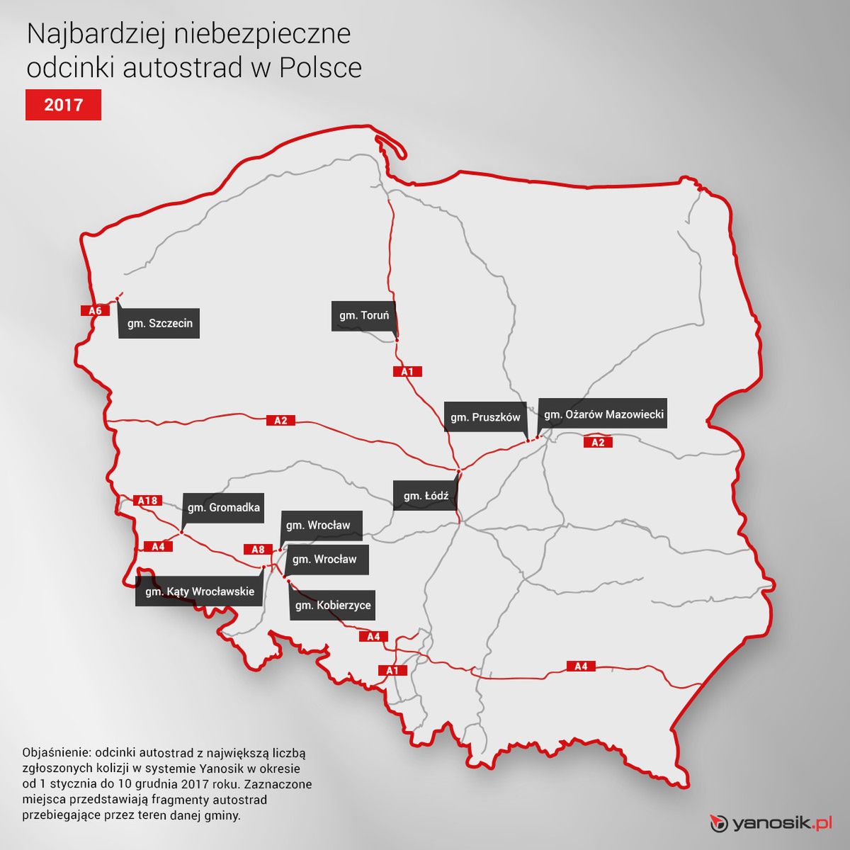 Najbardziej niebezpieczne odcinki autostrad