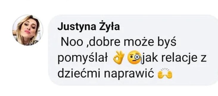 Komentarz Justyny Żyły na Facebooku