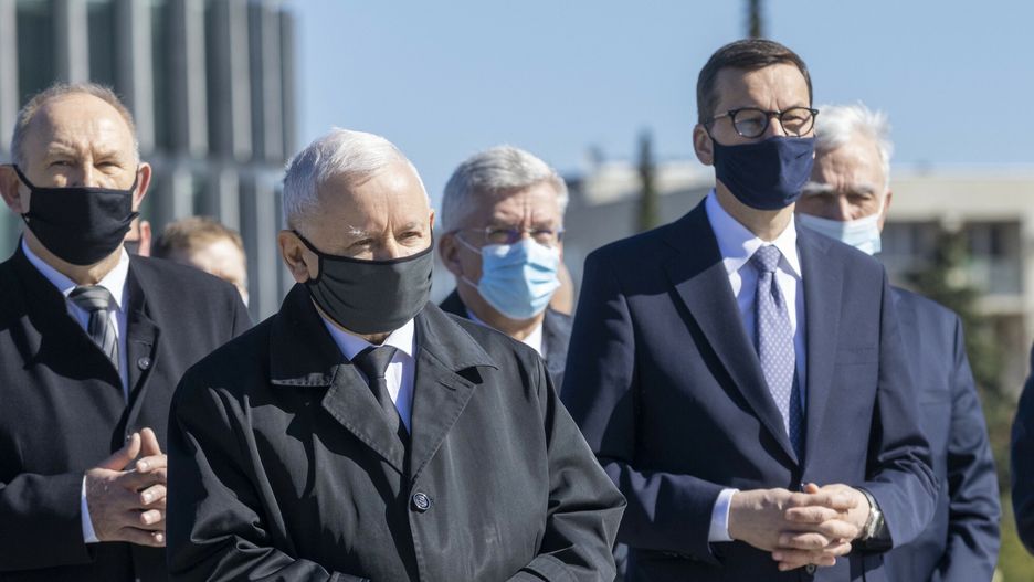 Jarosław Kaczyński i inni politycy PiS 