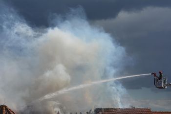 Pożar sadzy w kominie budynku mieszkalnego w miejscowości Podstoła w gminie Drużbice
