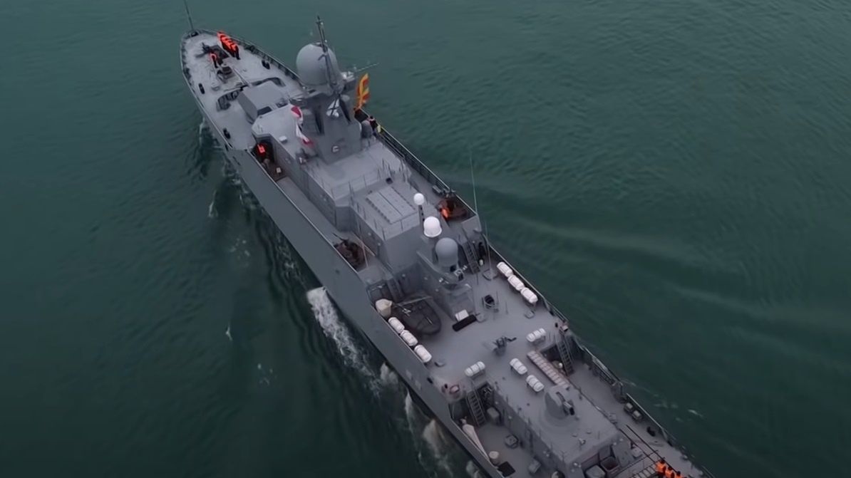 Rosyjskie okręty podczas ćwiczeń. 