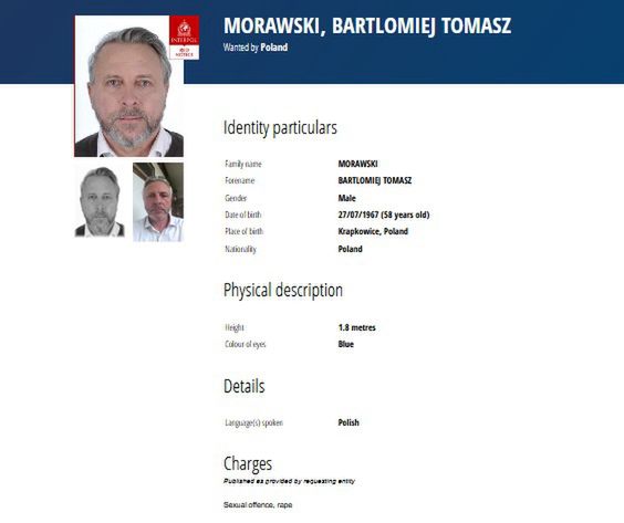 Bartłomiej Morawski ścigany jest przez Interpol 