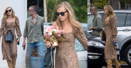 Uzbrojona w kwiaty Agnieszka Kaczorowska wyhaczona przez paparazzi u boku tajemniczego mężczyzny. Odwiedzili jeden z hoteli