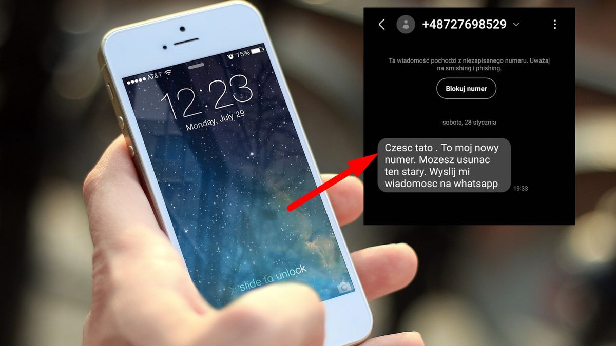 Fałszywa wiadomość SMS "do taty"