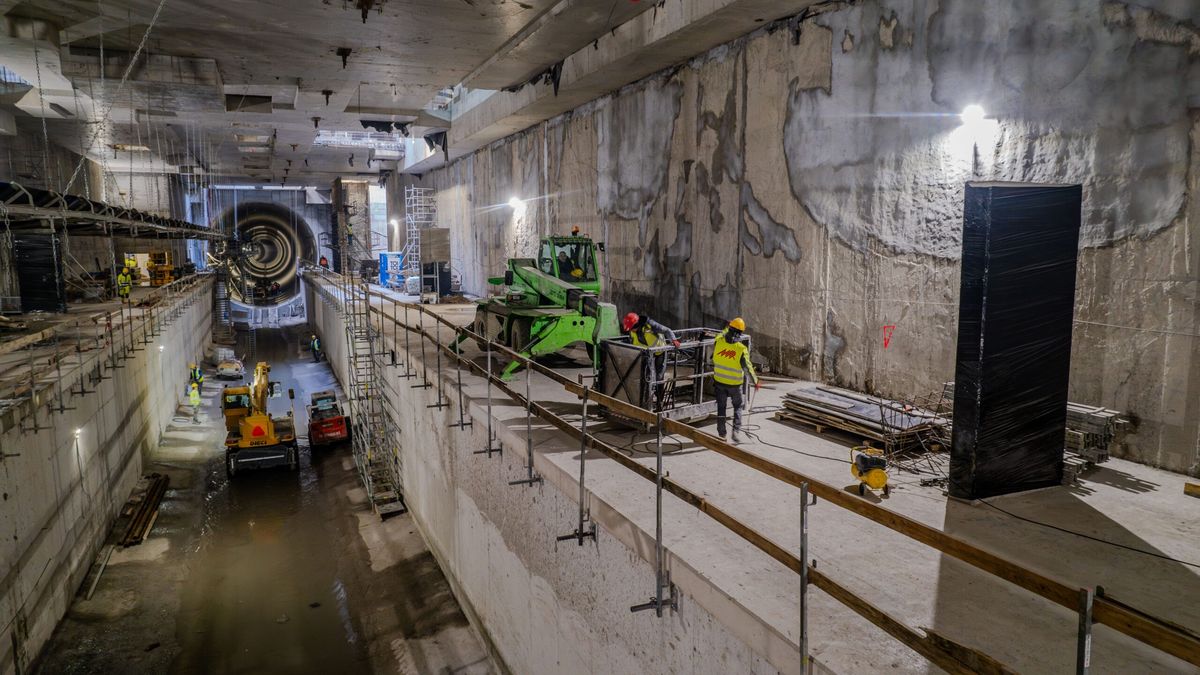 Budowa stacji Łódź Polesie na trasie tunelu średnicowego