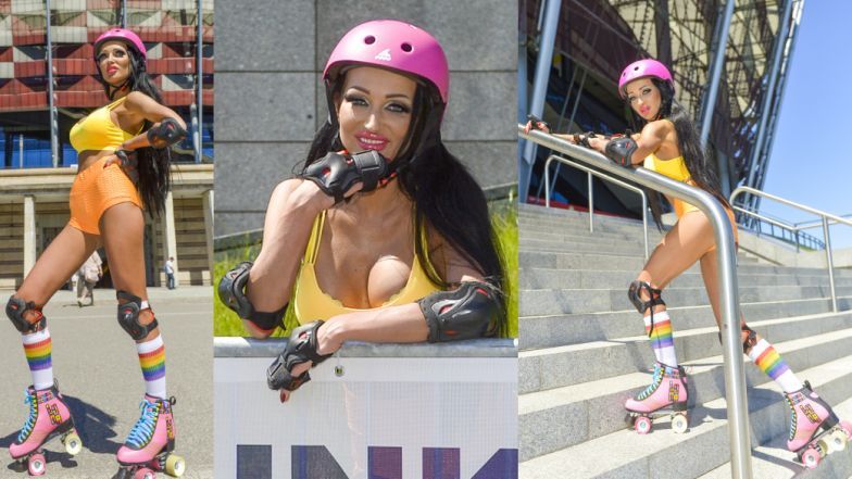 Małgorzata Godlewska na wrotkach